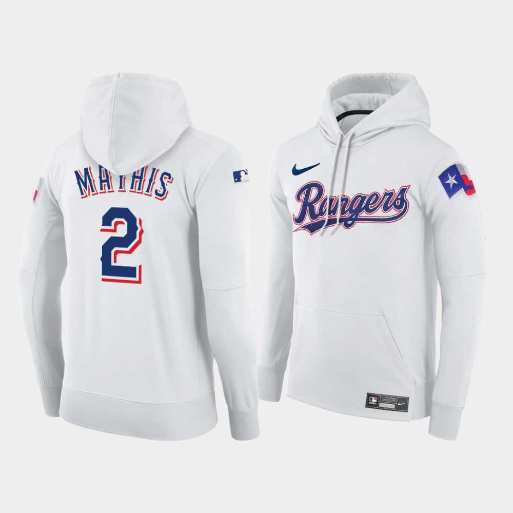 Men Texas Rangers 2 Mathis white home hoodie 2021 MLB Nike Jerseys